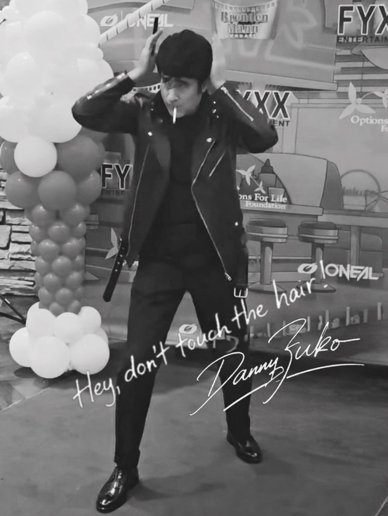 Danny Zuko themed signed yearbook portrait after the red carpet moment