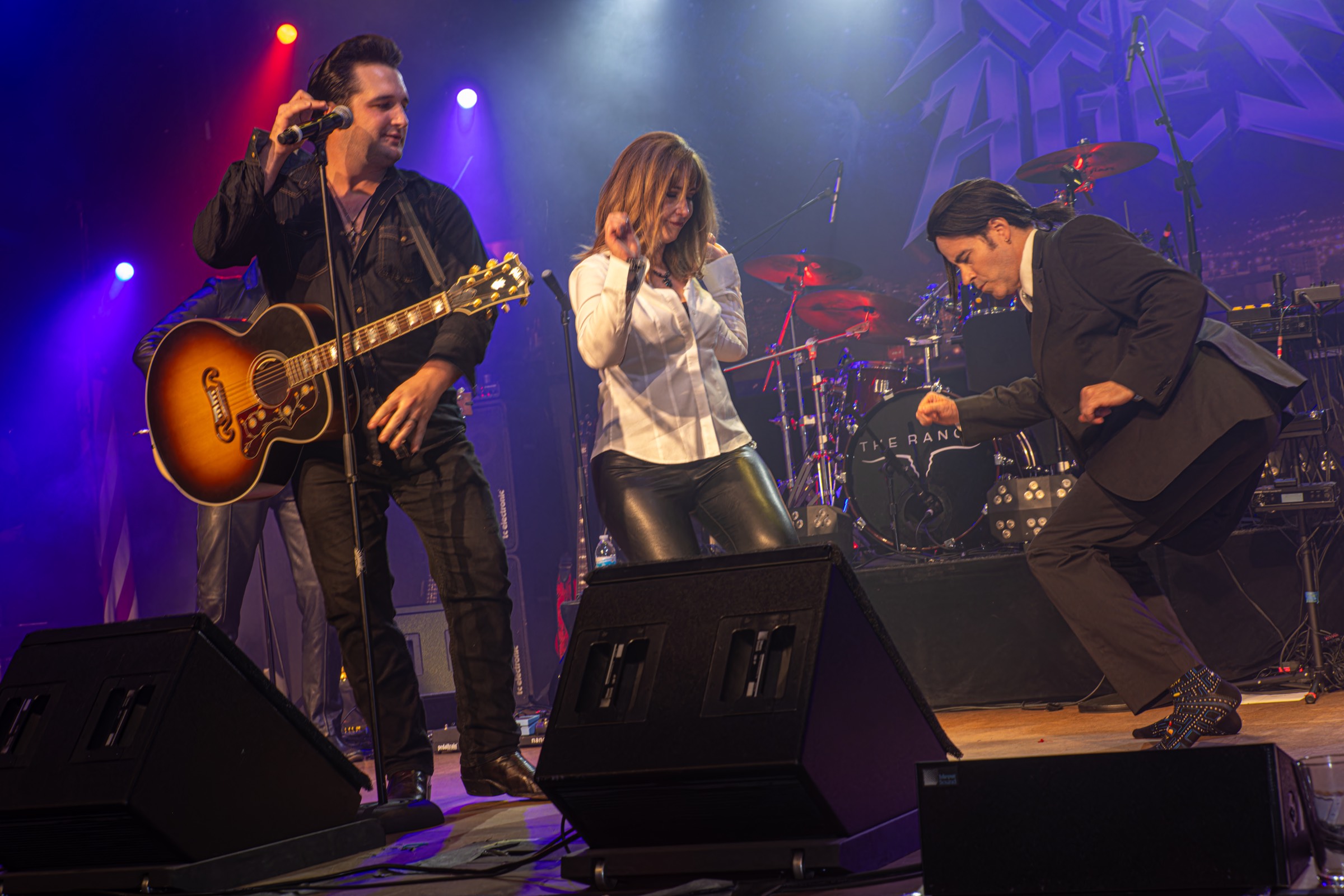 Pulp Fiction themed twist contest moment with the birthday girl from a lower side angle